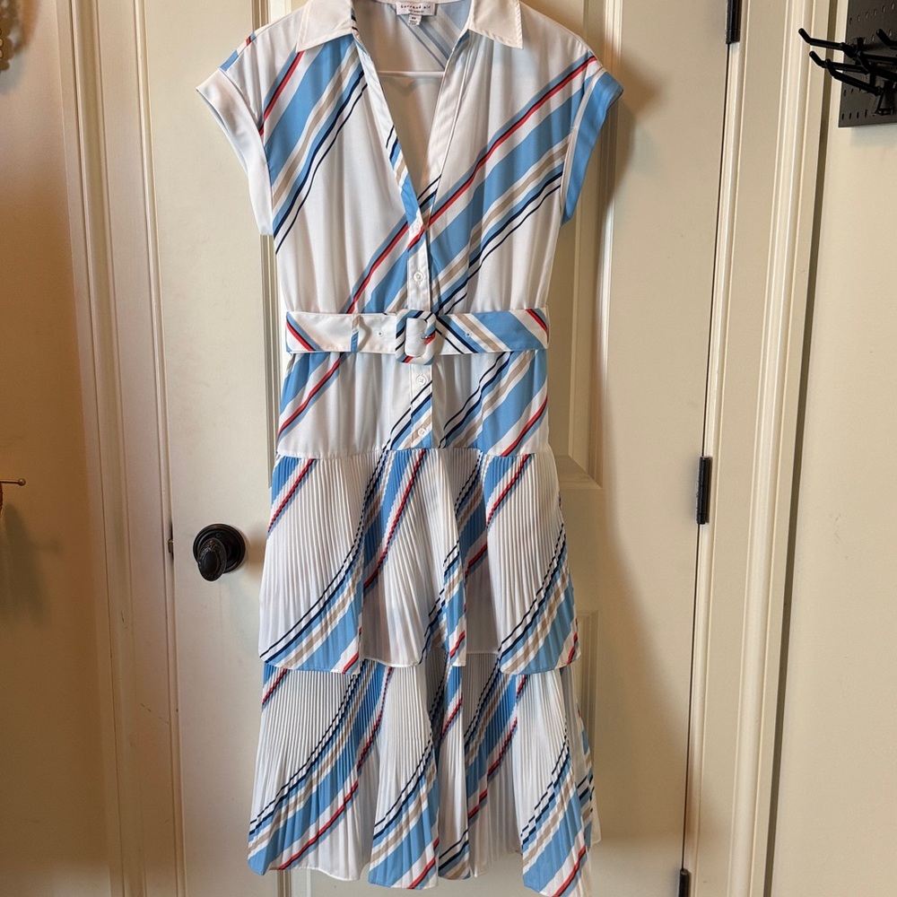 Current Air Multicolor Striped Midi Dress